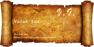 Valek Ida névjegykártya